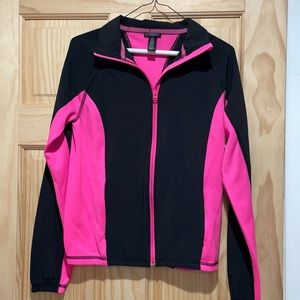 Black & Pink lightweight zip up workout jacket